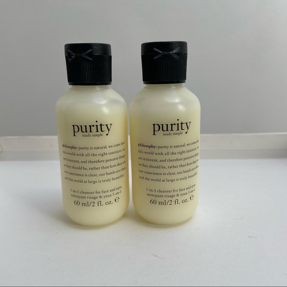 2 NEW Philosophy Purity Made Simple One-Step Facial Travel Sz Cleanser